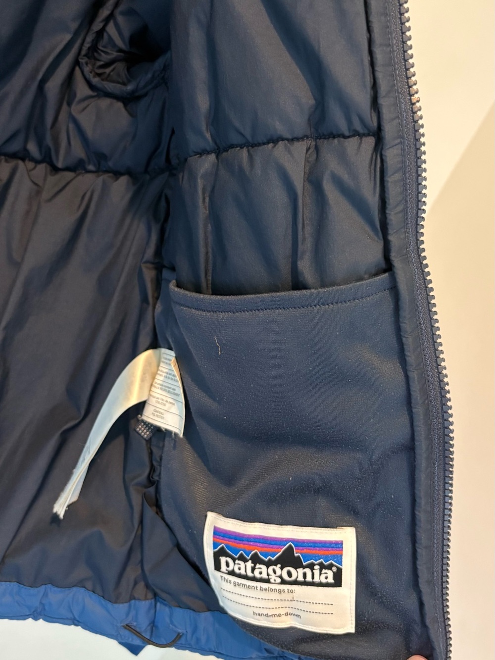 Patagonia Kids Blue Hooded Puffer Jacket - Picture 7 of 12